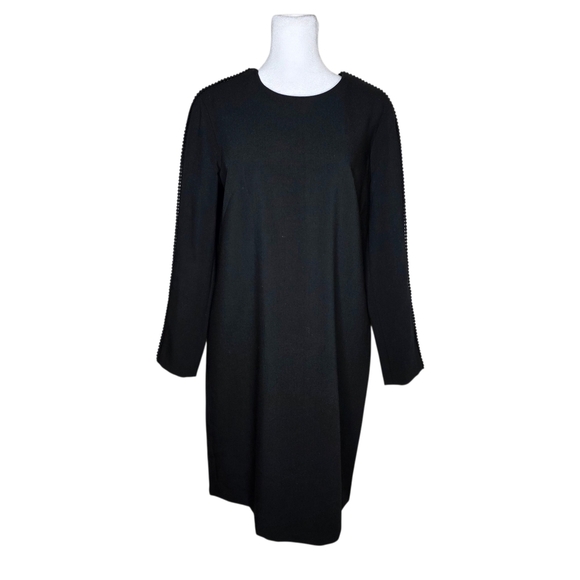 Banana Republic Womens Black Long Sleeve Shift Dress Knee Length Size 4 - Picture 1 of 8